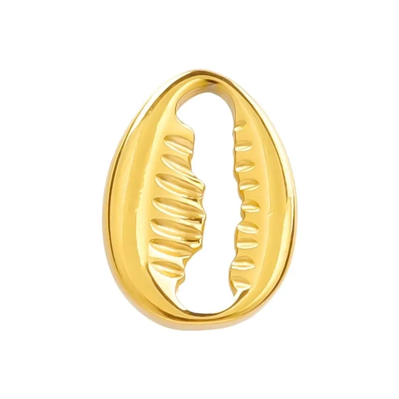 1 Piece 13 * 17mm 304 Stainless Steel 18K Gold Plated Shell Polished Pendant