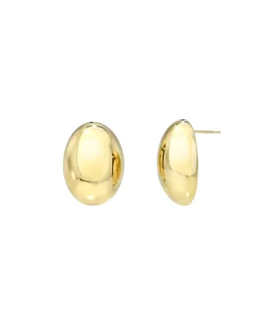 14k Gold Half Dome Stud Earrings