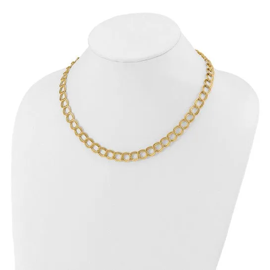 14K Polished Fancy Link Charm Necklace