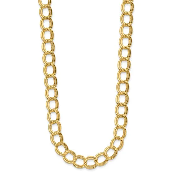 14K Polished Fancy Link Charm Necklace