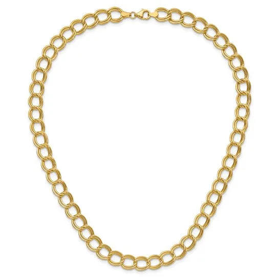 14K Polished Fancy Link Charm Necklace