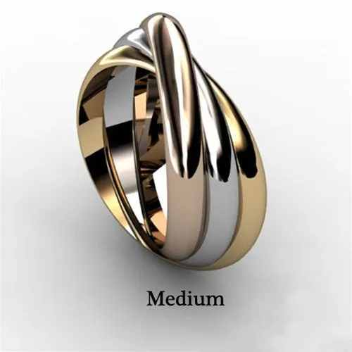 14K Tri-Gold Rolling Ring - 3B3C