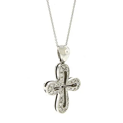 14KW Diamond Round Cross Pendant