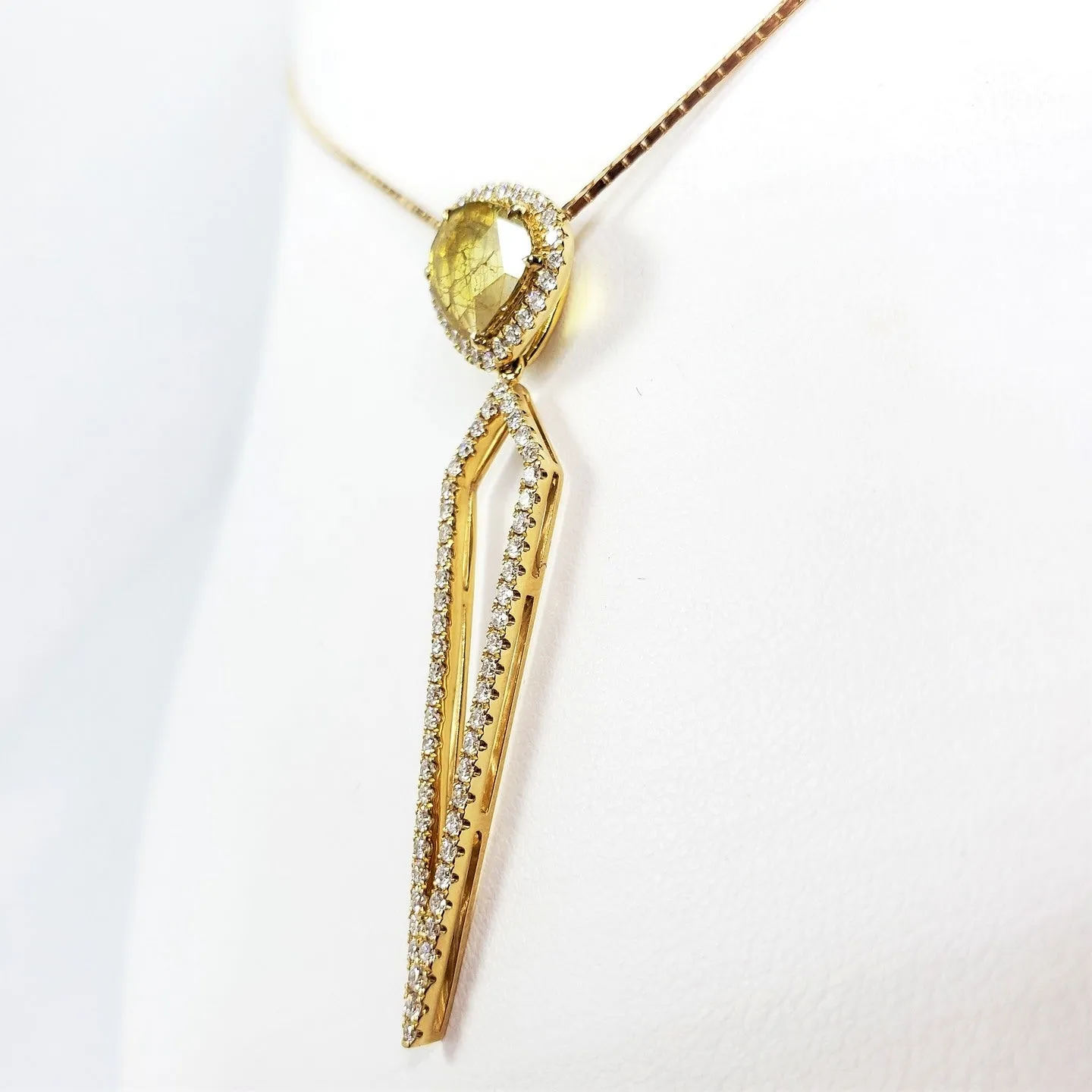 2-TIERED ROUGH DIAMOND MELEE PENDANT