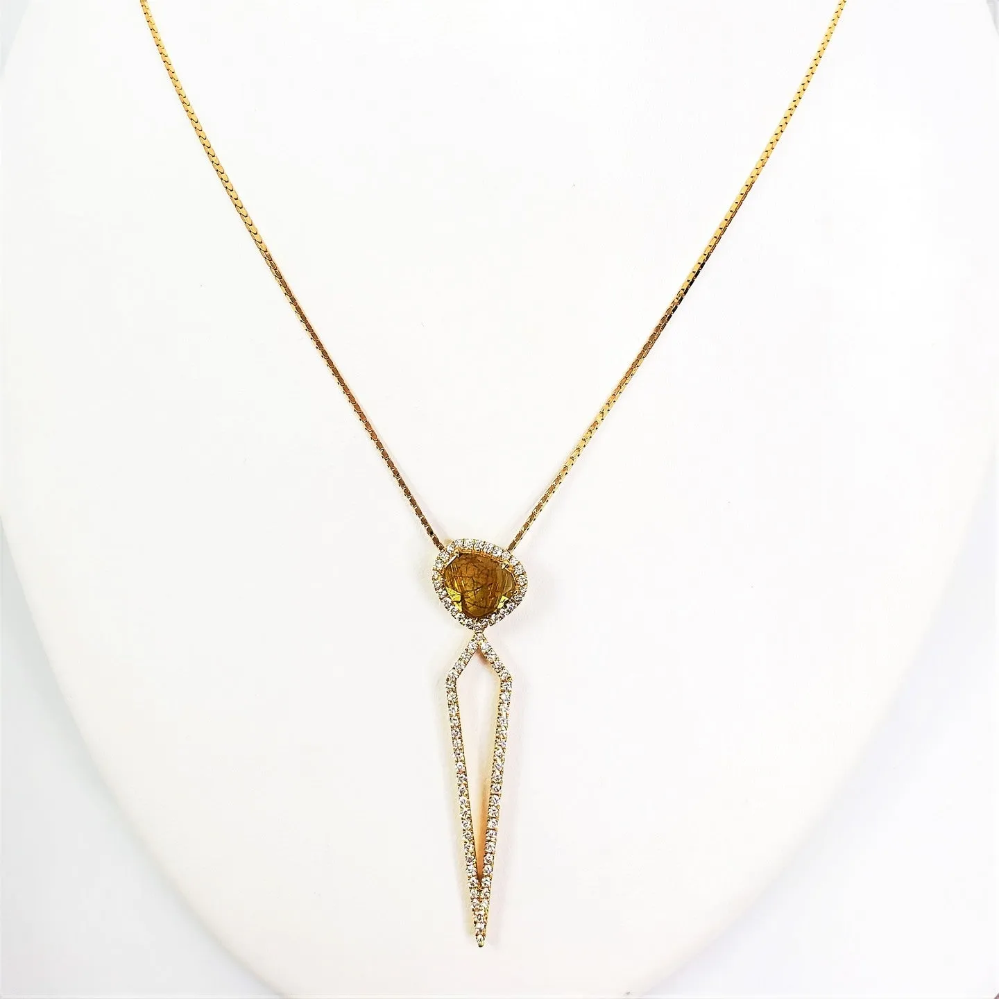 2-TIERED ROUGH DIAMOND MELEE PENDANT