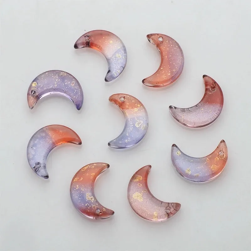 50 Pcs/package Simple Style Moon Glass Stoving Varnish Jewelry Accessories