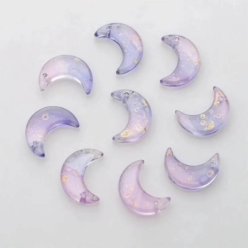 50 Pcs/package Simple Style Moon Glass Stoving Varnish Jewelry Accessories