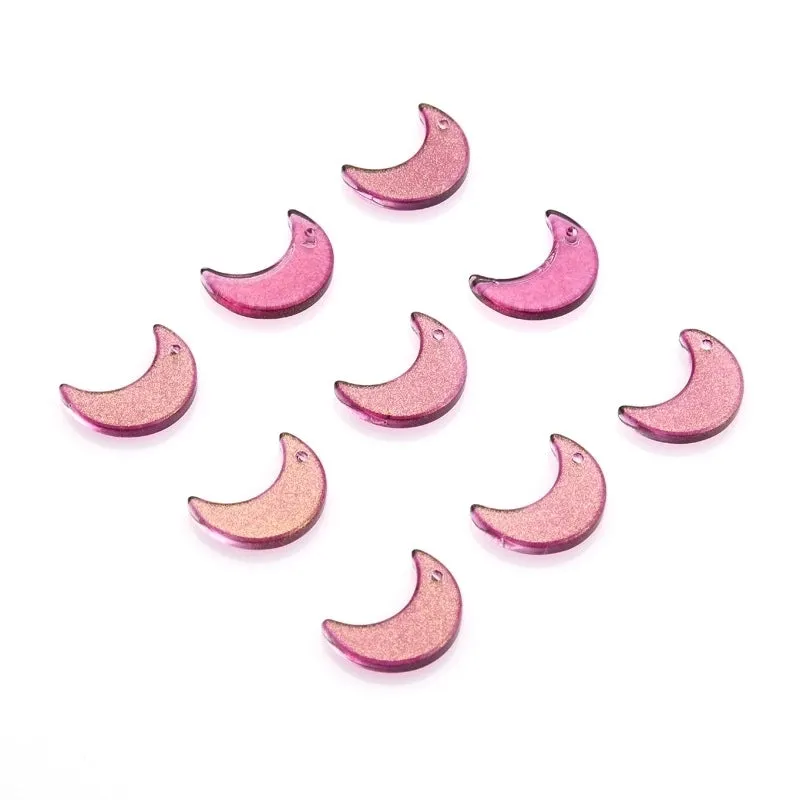 50 Pcs/package Simple Style Moon Glass Stoving Varnish Jewelry Accessories