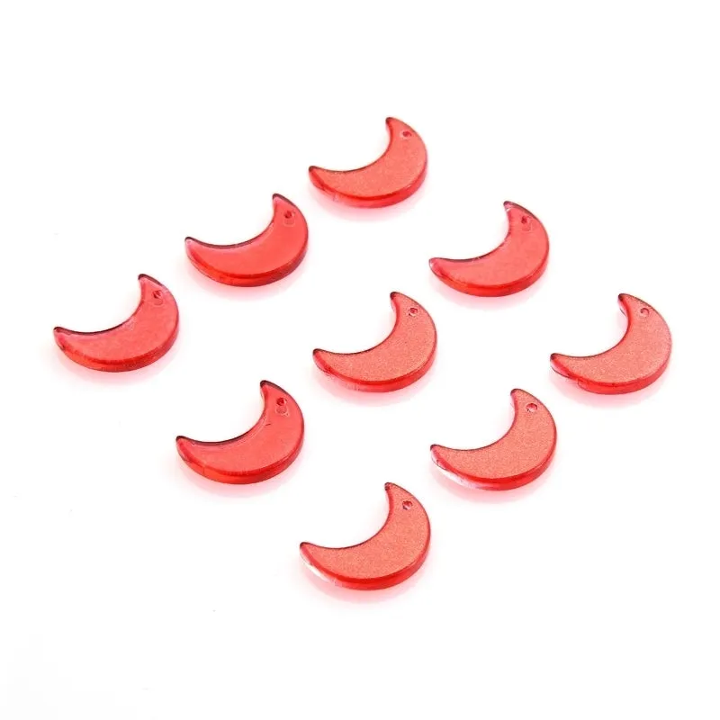50 Pcs/package Simple Style Moon Glass Stoving Varnish Jewelry Accessories