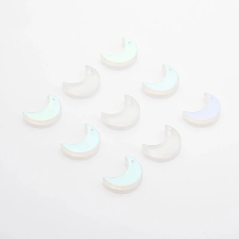 50 Pcs/package Simple Style Moon Glass Stoving Varnish Jewelry Accessories