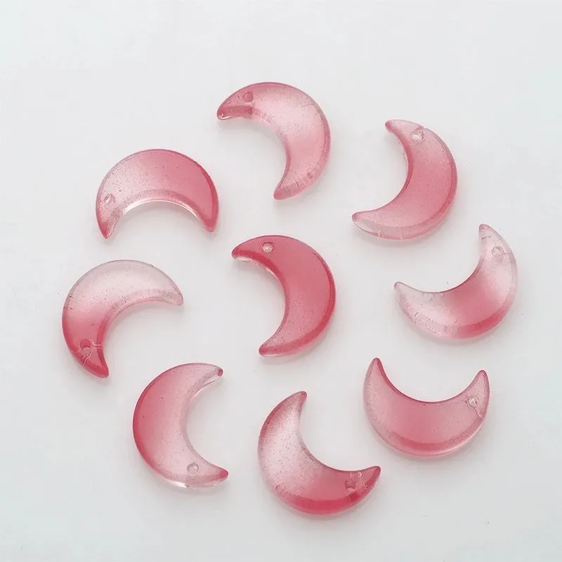 50 Pcs/package Simple Style Moon Glass Stoving Varnish Jewelry Accessories