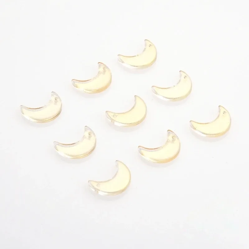 50 Pcs/package Simple Style Moon Glass Stoving Varnish Jewelry Accessories