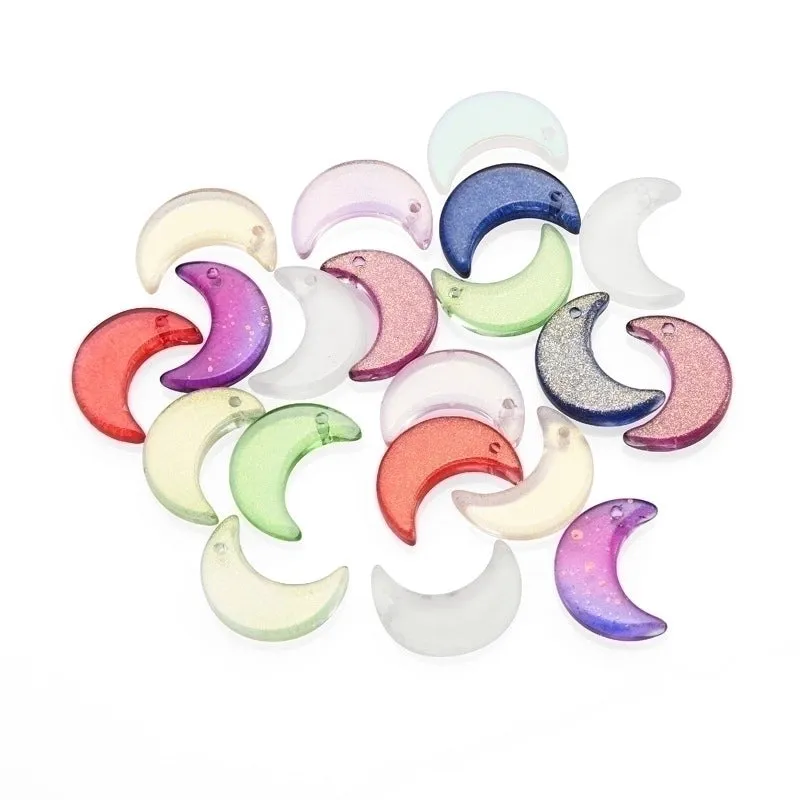50 Pcs/package Simple Style Moon Glass Stoving Varnish Jewelry Accessories