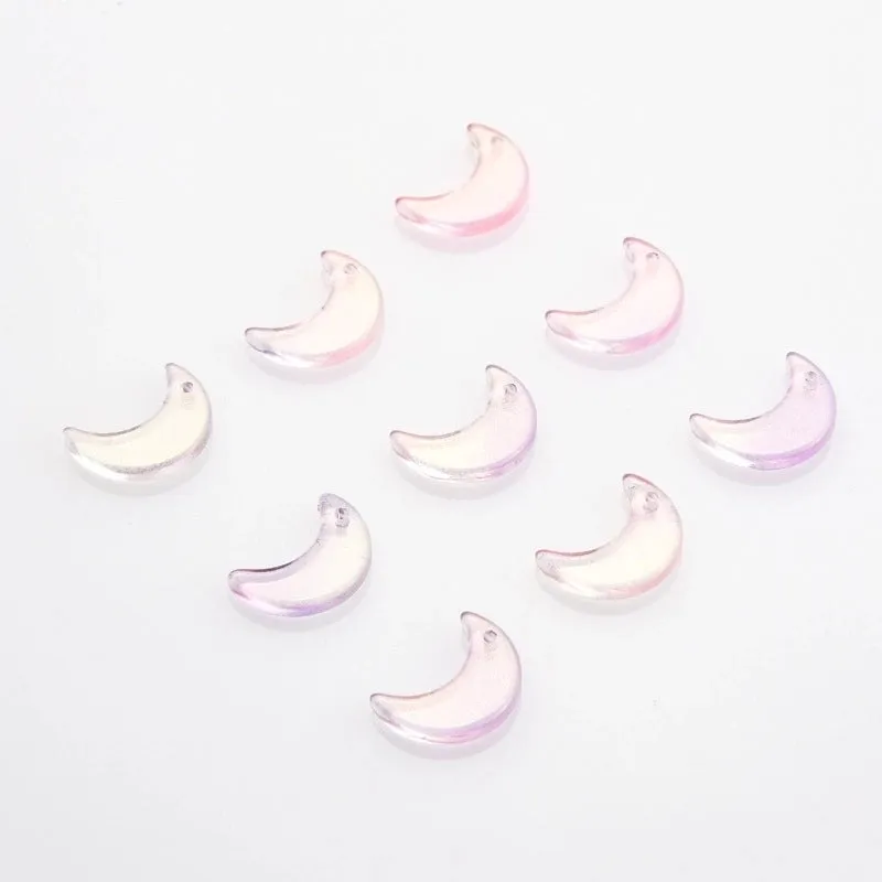 50 Pcs/package Simple Style Moon Glass Stoving Varnish Jewelry Accessories