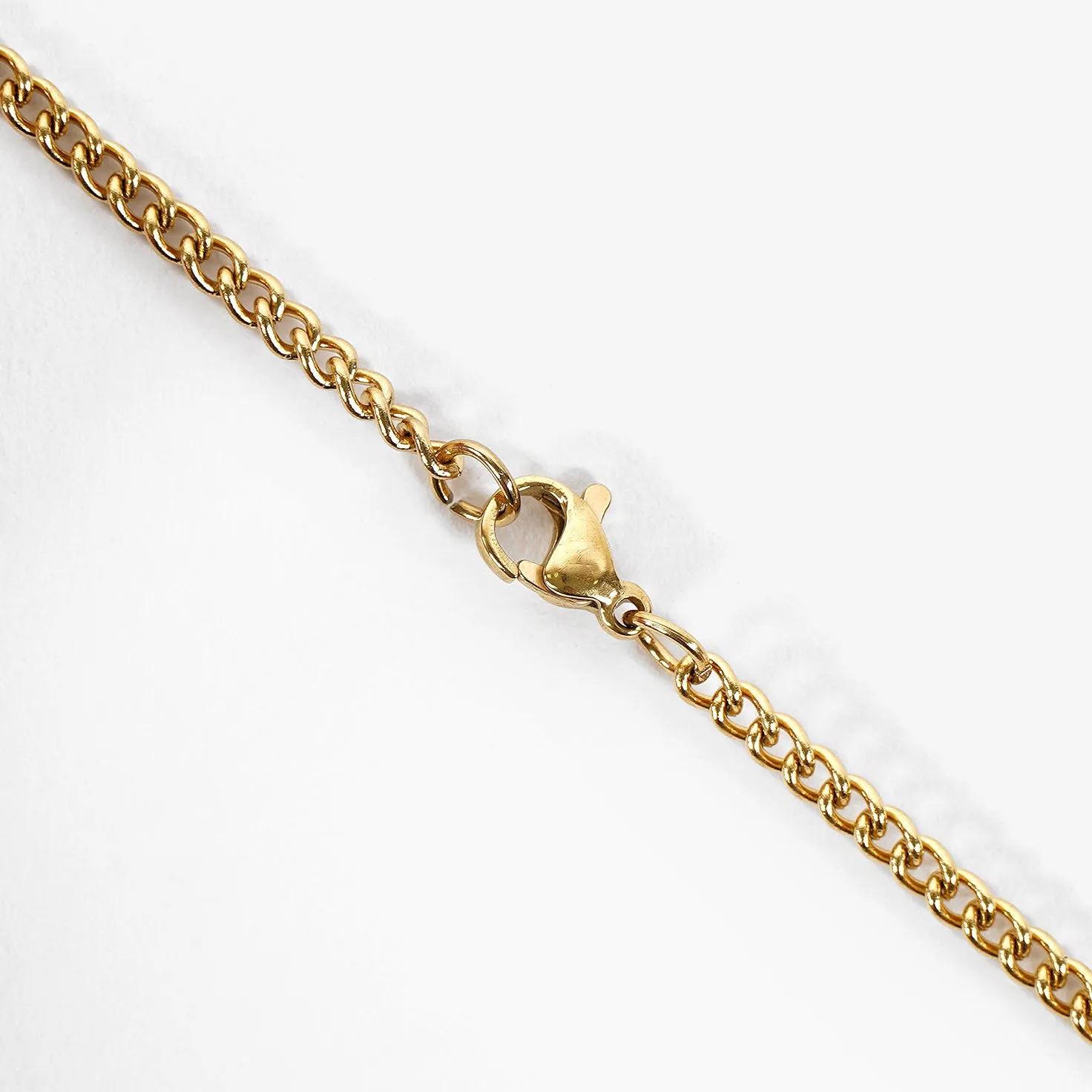 78 Number Pendant with Chain Necklace - Gold Plated Stainless Steel