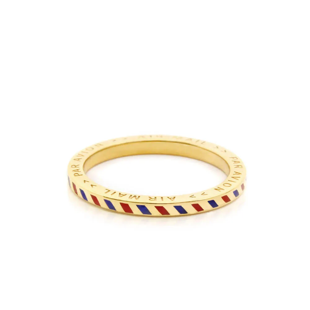Air Mail Ring, Slim, Gold