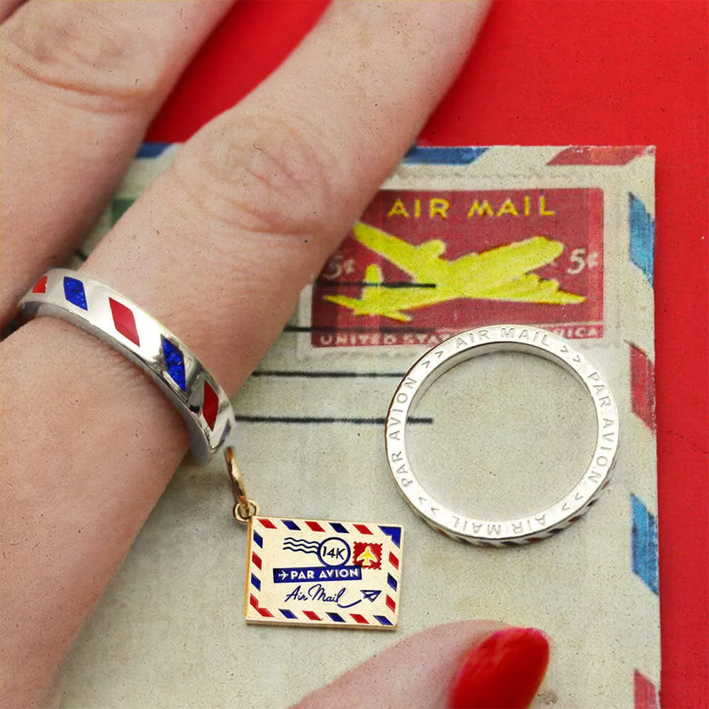 Air Mail Ring, Slim, Gold