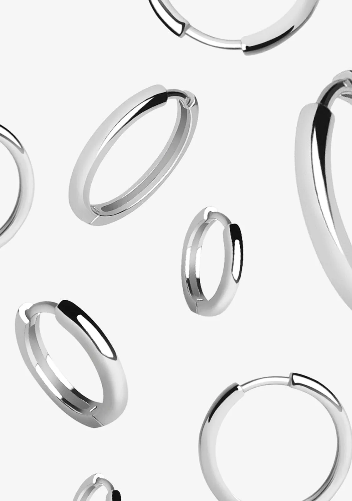 Basic 10 Hoop Earrings Silver