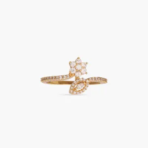 Bloom CZ Delicate Silver Finger Ring