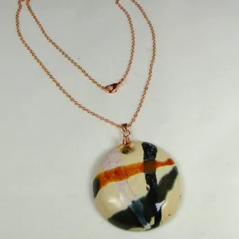Cream Kazuri Fair Trade  Pendant Necklace