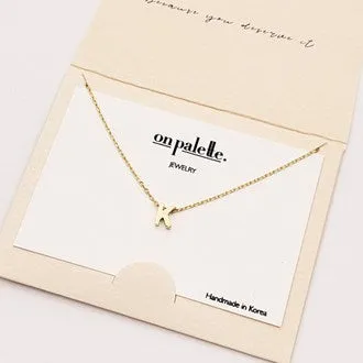 dainty initial letter necklace/14k gold dipped