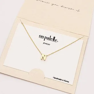 dainty initial letter necklace/14k gold dipped