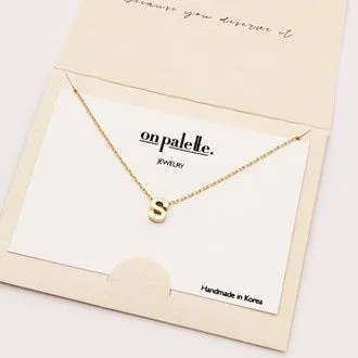 dainty initial letter necklace/14k gold dipped