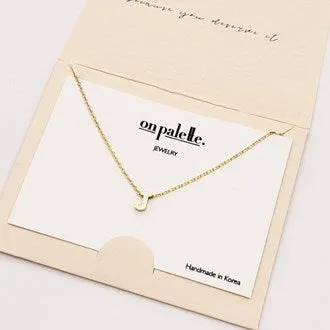 dainty initial letter necklace/14k gold dipped