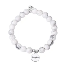 Daughter | Stone Beaded Charm Bracelet | Howlite
