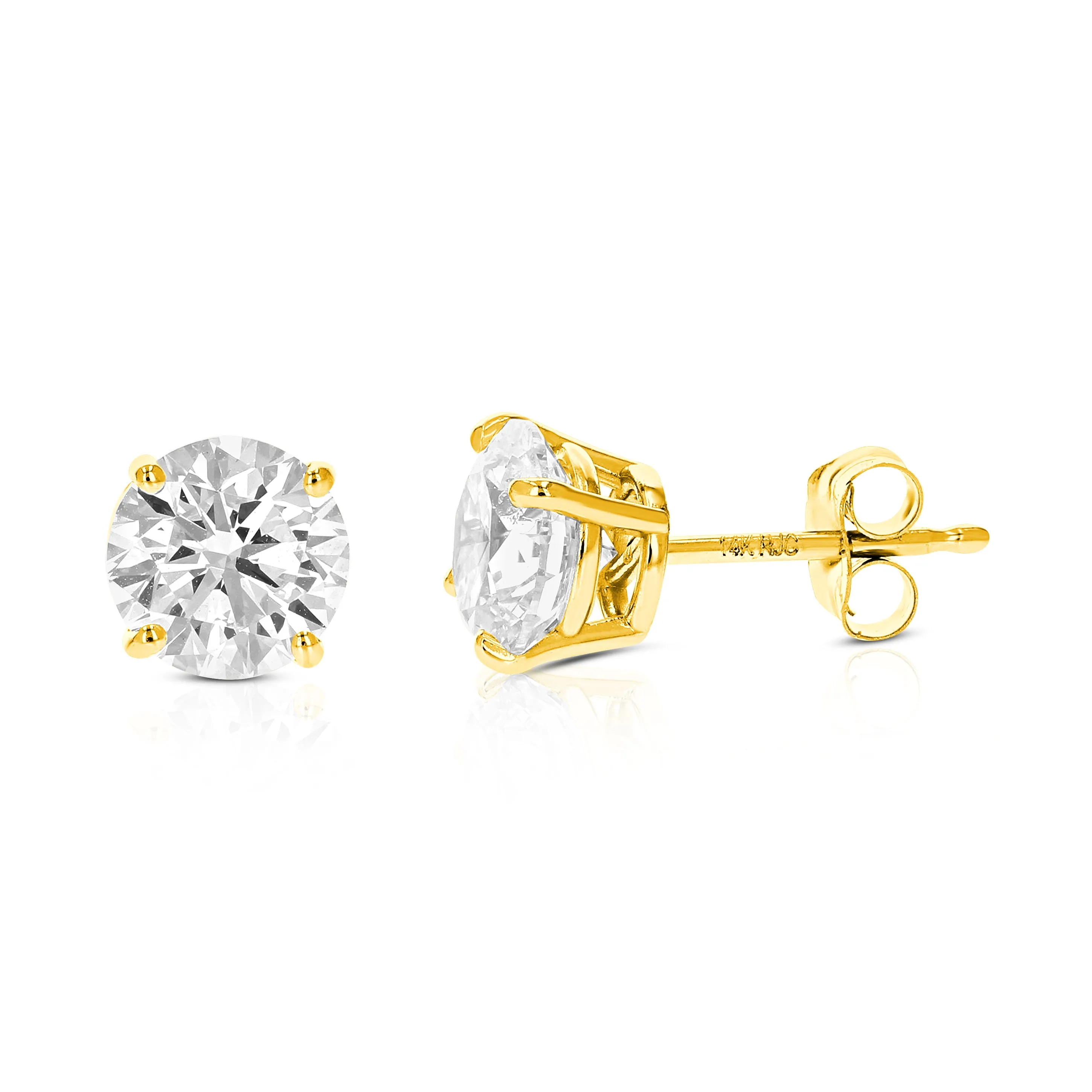 Diamond Stud Earrings in 14K Gold