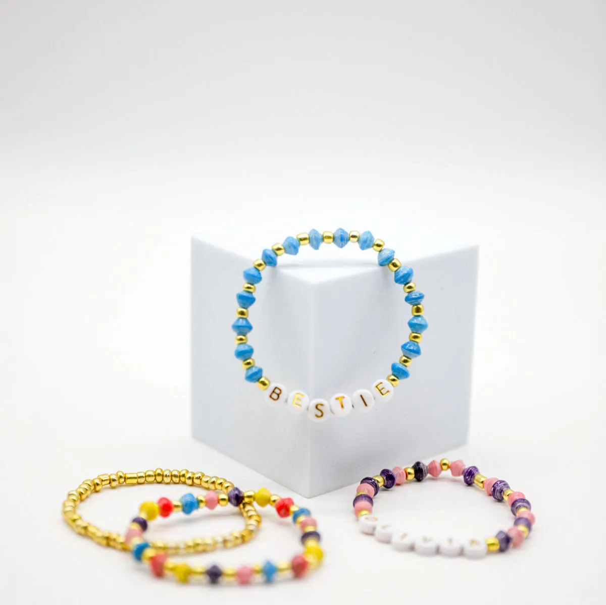 DIY Paper Bead Bracelet Set