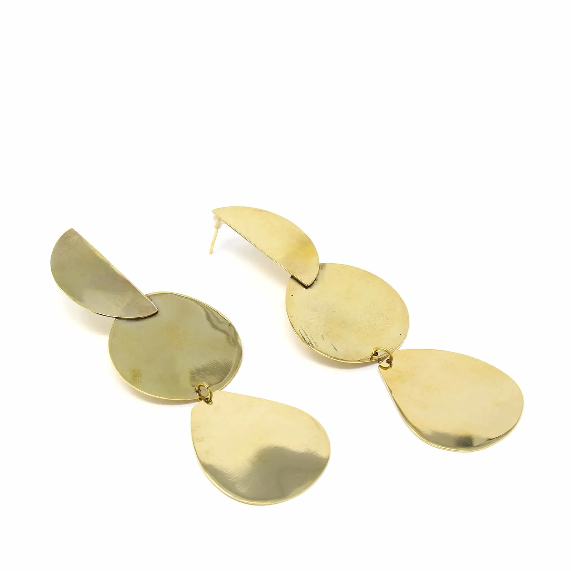 Earrings: Brass Geometric Dangles