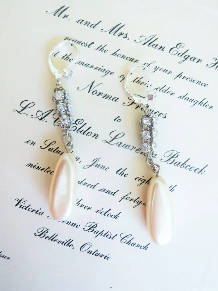 Elegant Rhinestone and Pearl Earrings
