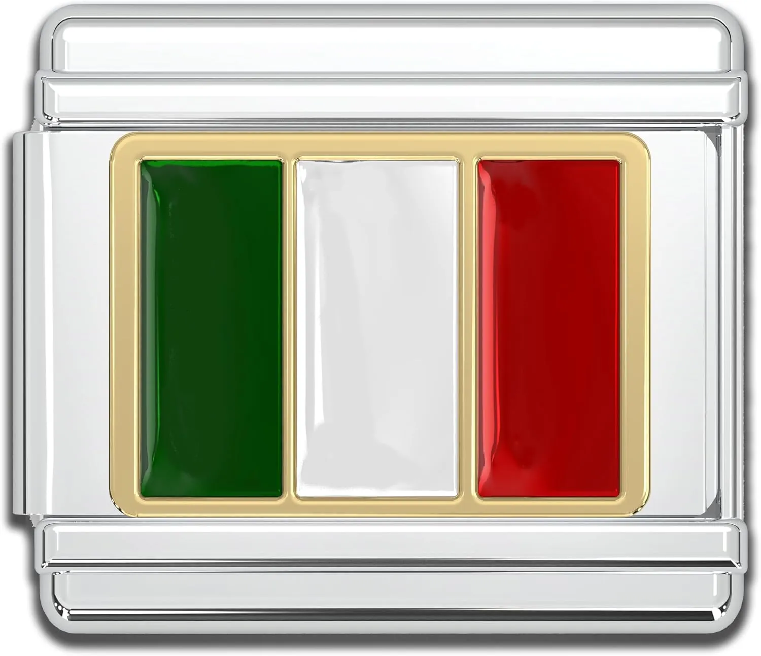 Fablinks Italian Bracelet Charms, 9mm Stainless Steel Flag Charm Link Jewelry for Women, Ethnic Pride Country Flags Enamel Links for Men