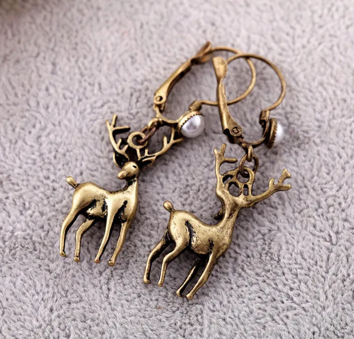 Fashion accessories vintage inlaying simulated-pearl Women personalized earrings
