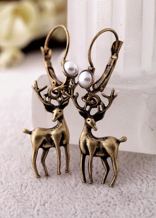 Fashion accessories vintage inlaying simulated-pearl Women personalized earrings
