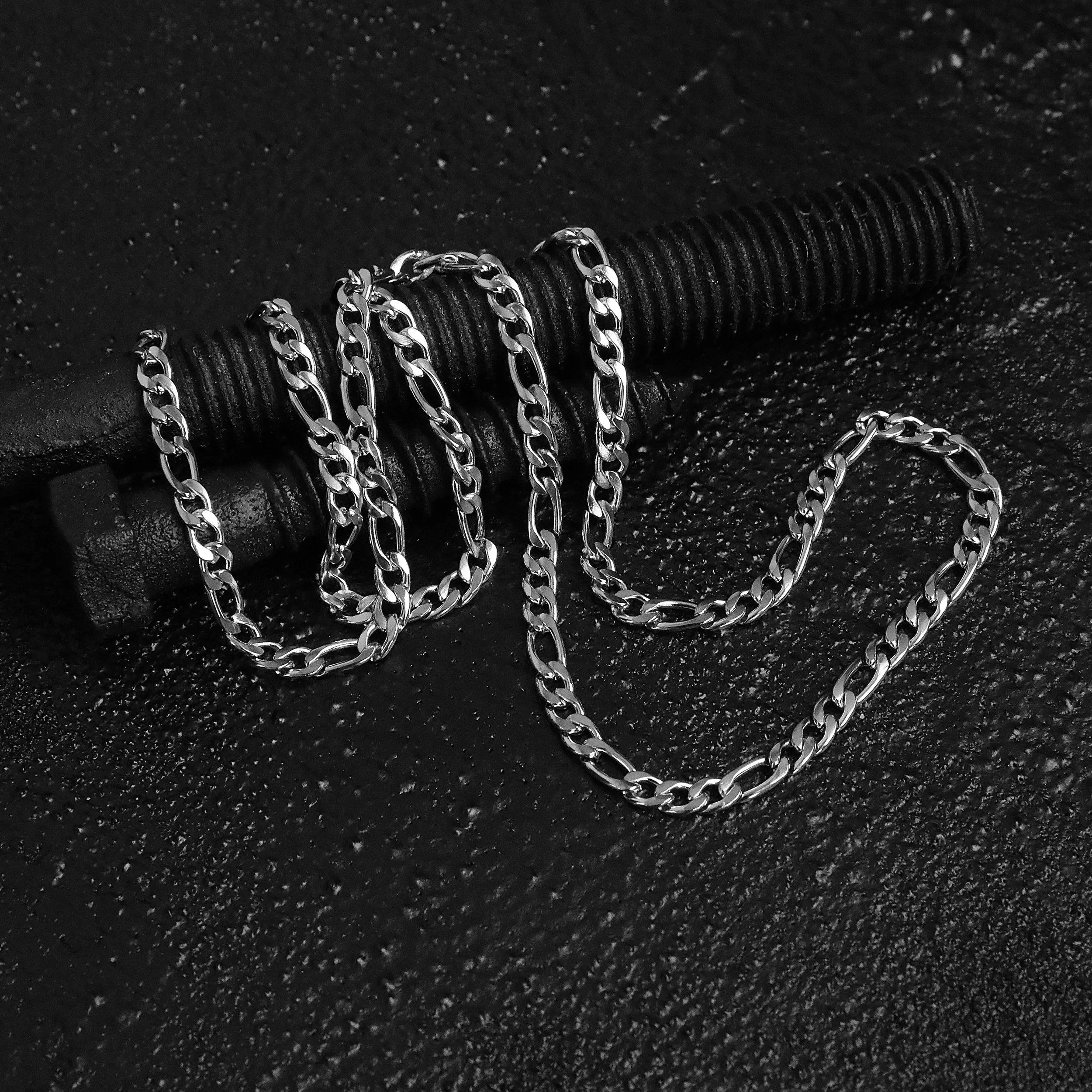 Figaro Chain Necklace - Silver 4.5mm