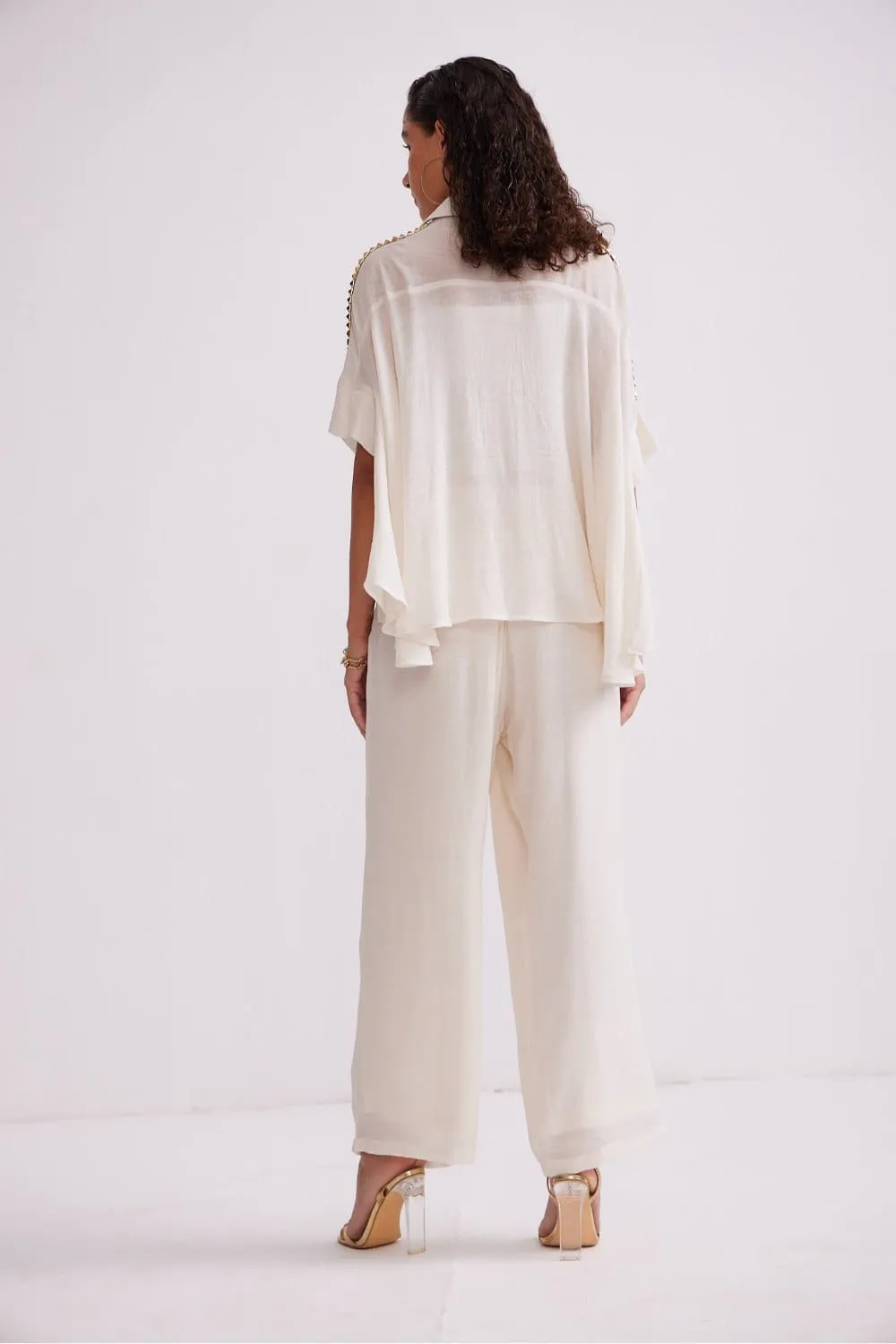 Flared Long Pocket Shirt Set