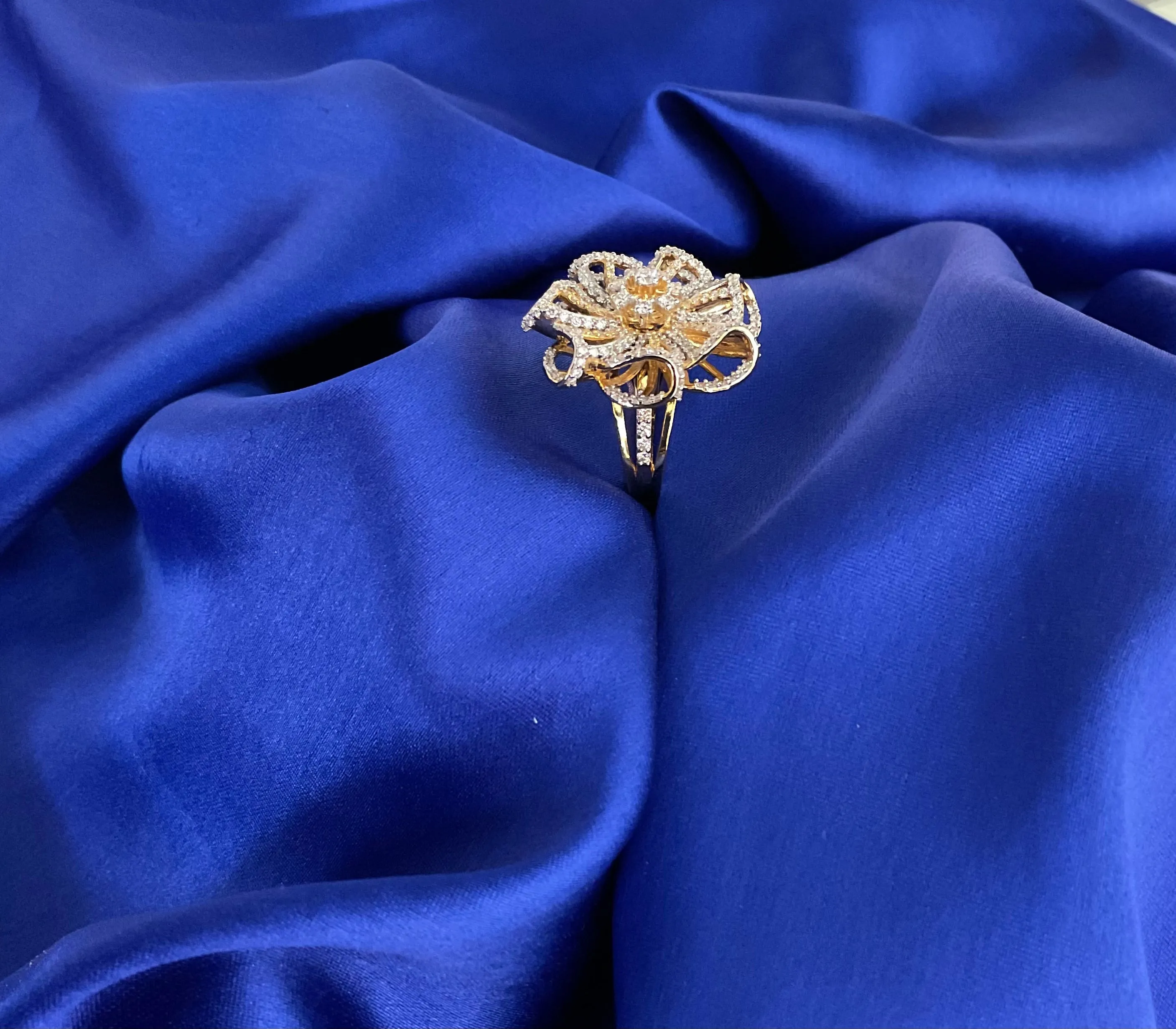 Floral Sparkle Symphony Ring: Size 12