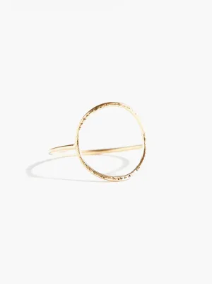 Hammered Circle Ring in Gold