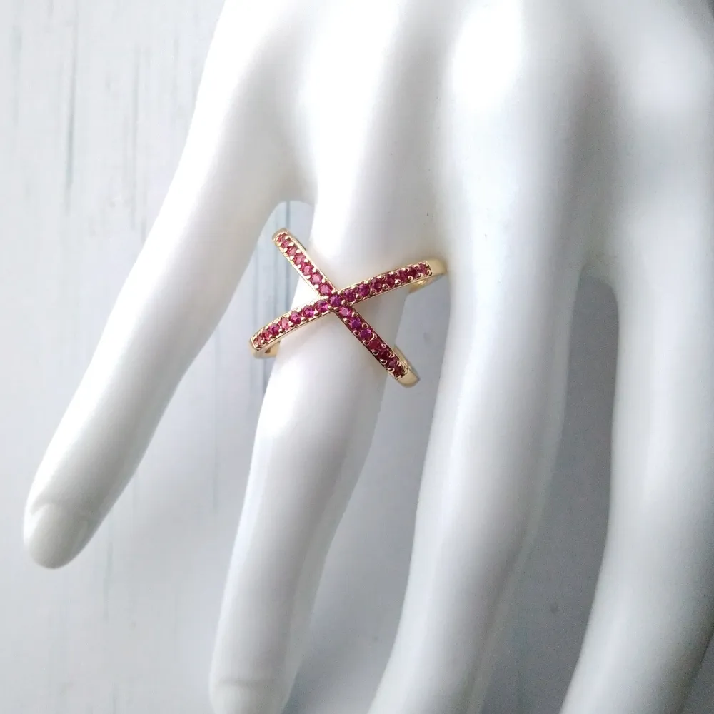 Jeweled X Ring
