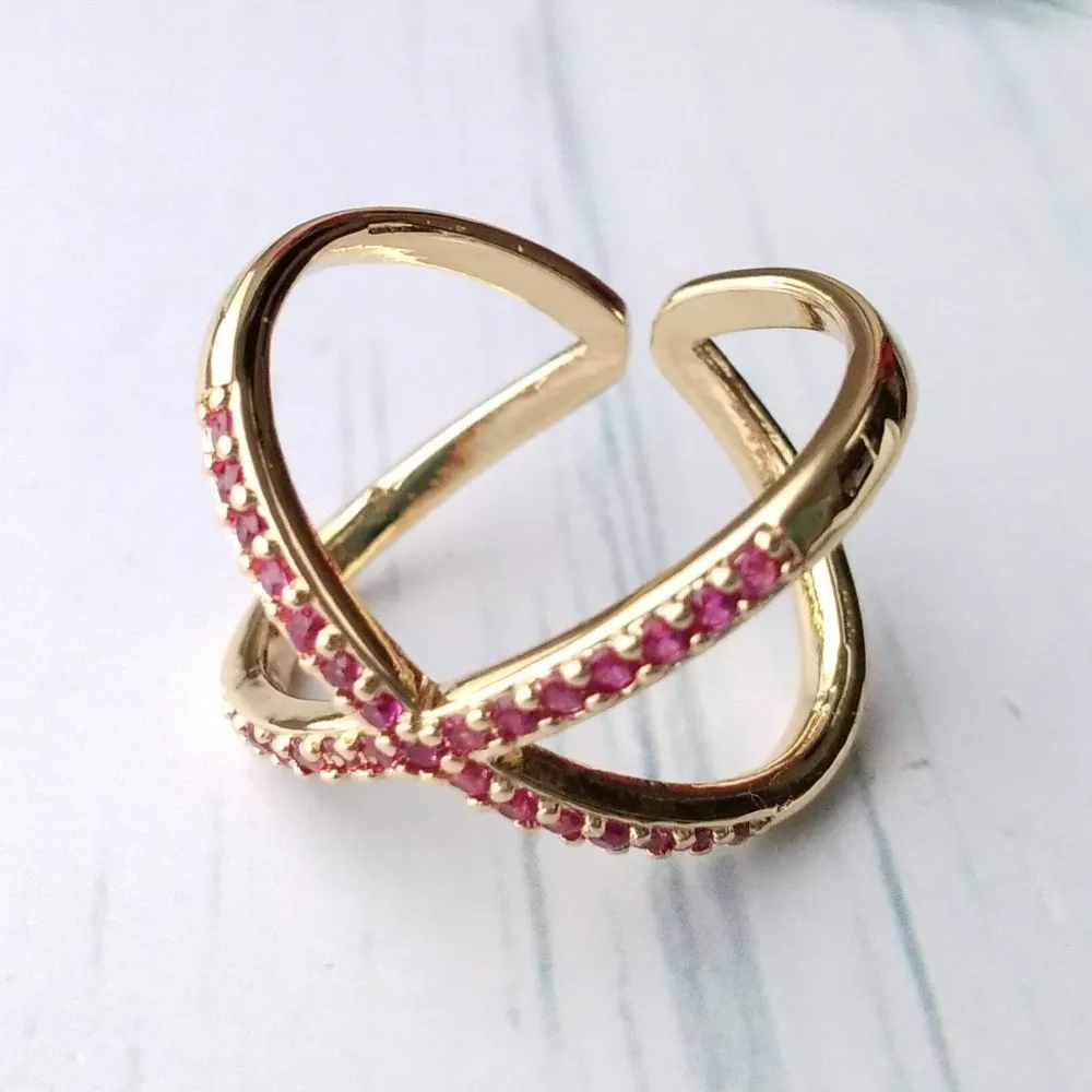 Jeweled X Ring