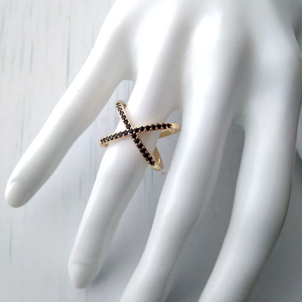 Jeweled X Ring