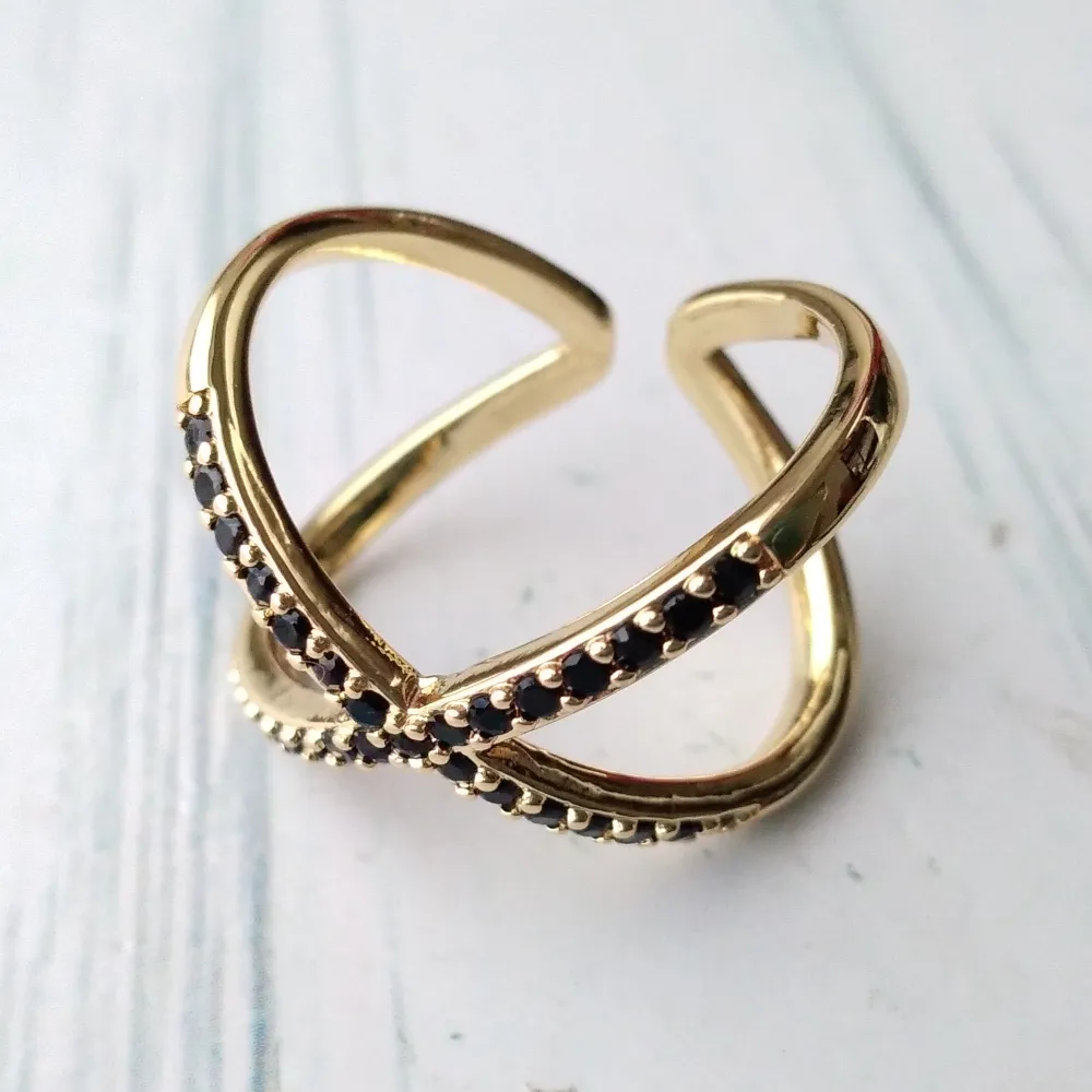 Jeweled X Ring