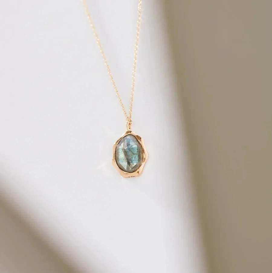 Labradorite Mood Necklace (Gold)