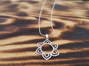 Lotus Circle - Silver pendant / Necklace