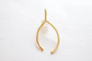 Matte Vermeil Gold Thin Hammered Wishbone Charm- 18k gold plated over Sterling Silver Wishbone, Vermeil Gold Wishbone Pendant Charm, 217