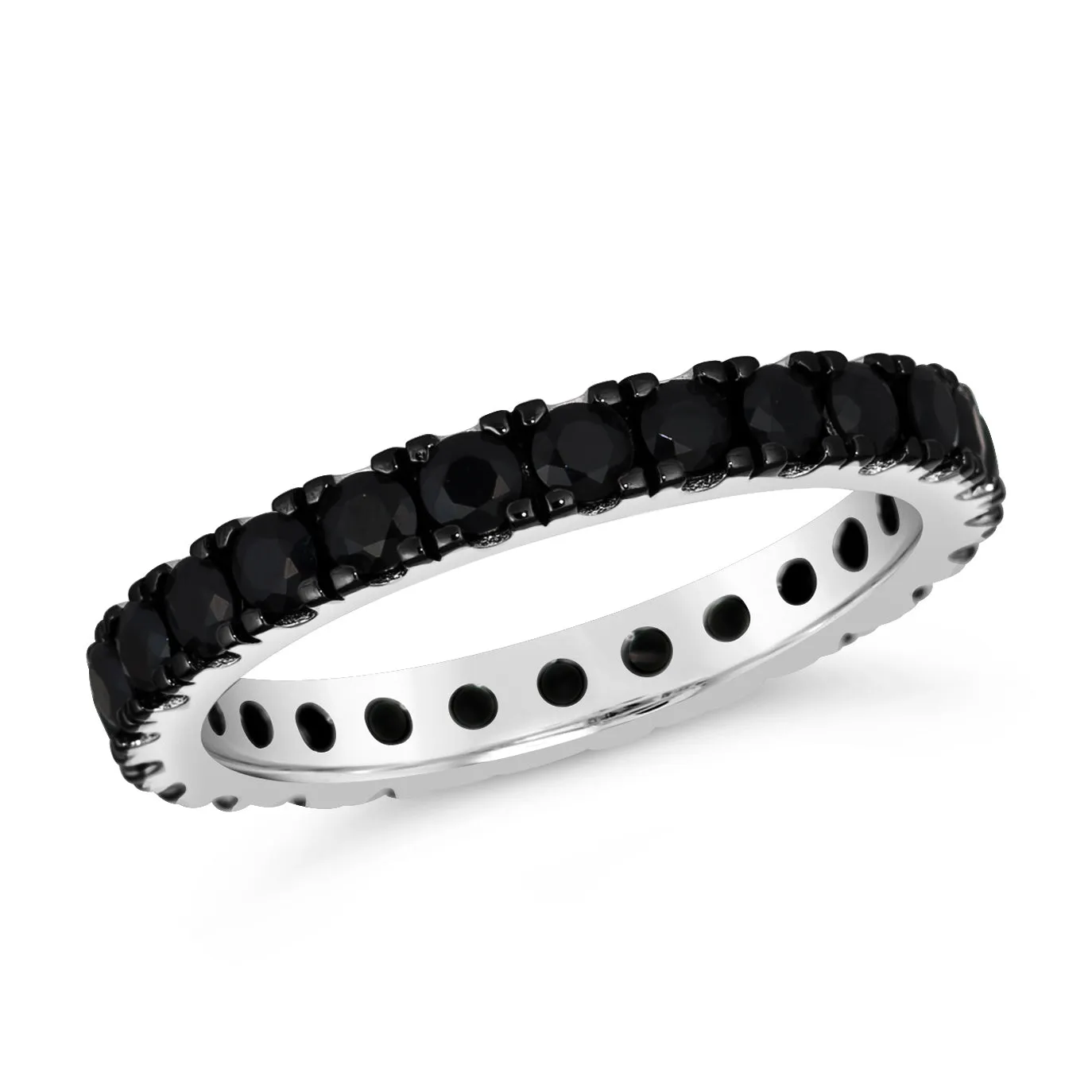 Multi-Sapphire Skinny Eternity Band in Black