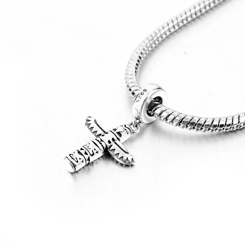 Native Indian Bird Totem Pole Charm 925 Sterling Silver