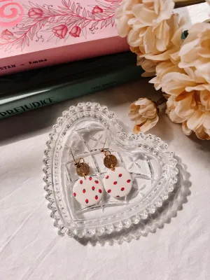 Organic Strawberry Patterned Dangles